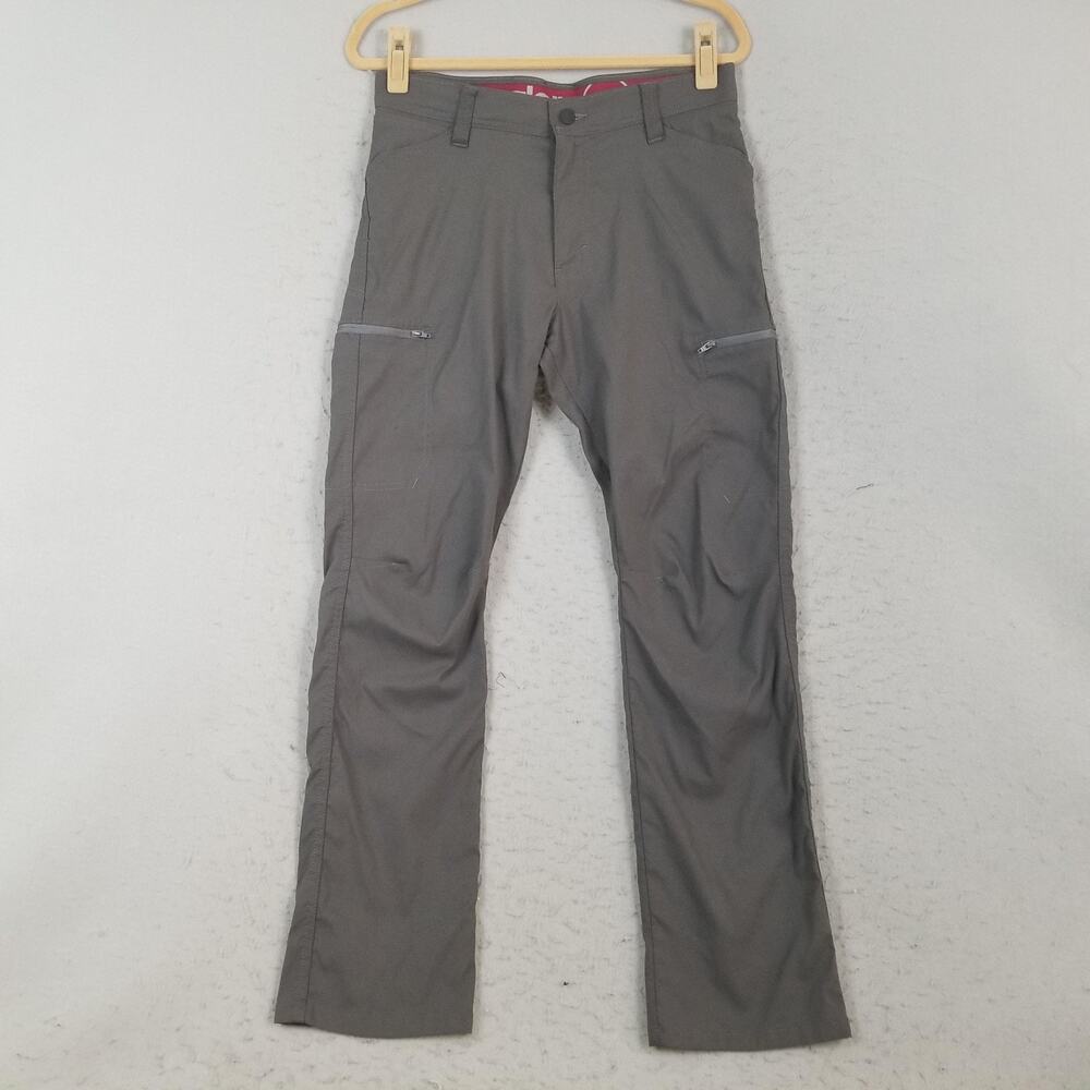 Wrangler Pants Mens 30x30 Gray Nylon Stretch Outdoor Hiking Cargo Zip Pockets